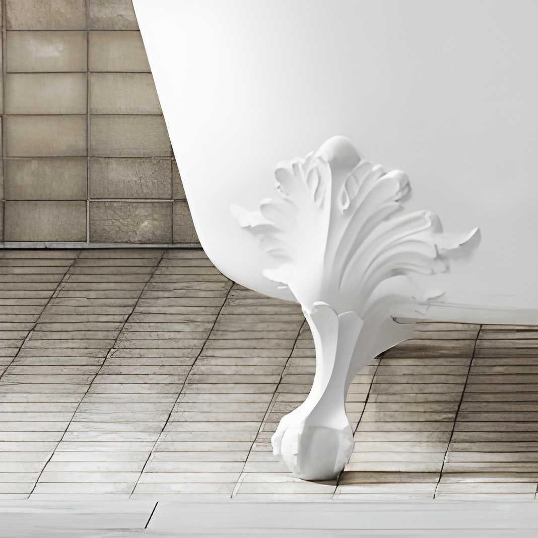 pata decorativa vintage en color blanco 